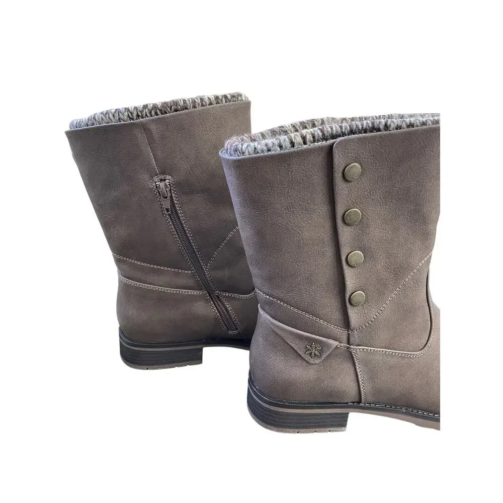 Sporto Boots Women's Calynn Water-Resistant Sock Size 11W Dark Brown Warm Cozy